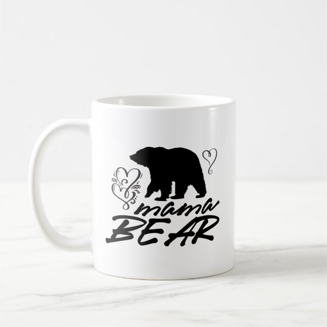 Mamma Bear Silhouette Hearards Kaffemugg (Vänster)