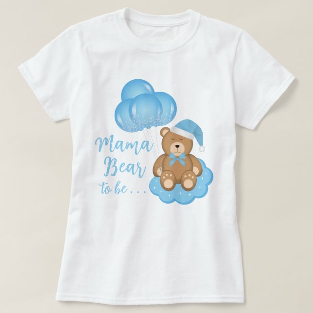 Mamma Bear to be Baby Shower Cute Bear T-Shirt (Design framsida)
