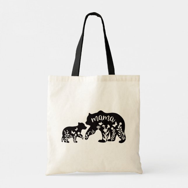 Mamma Bear Tote Bag Tygkasse (Baksida)