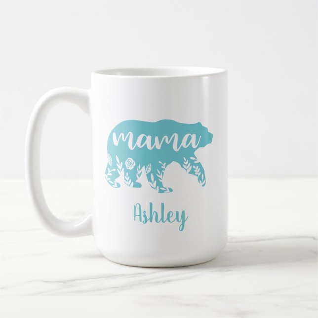Mamma Bear Turcos Flowers Kaffemugg (Vänster)