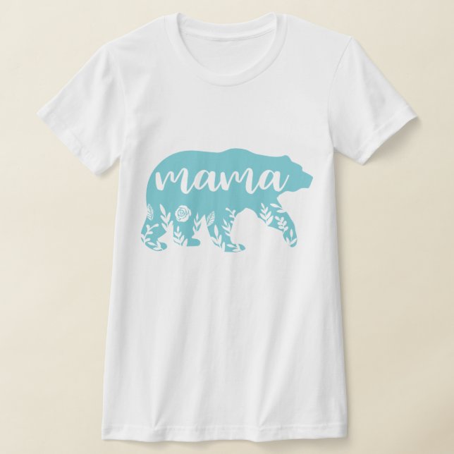 Mamma Bear Turcos Flowers T Shirt (Laydown)