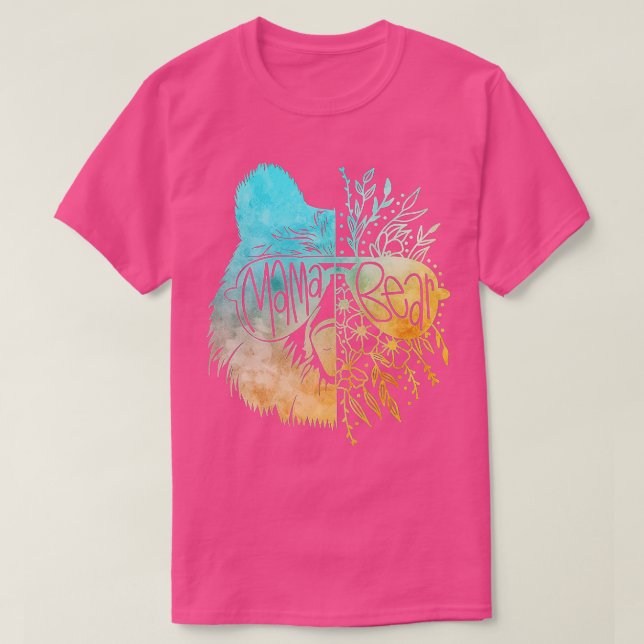 Mamma Bear Wildblommor Coola Bear Ansikte Sunglass T Shirt (Design framsida)
