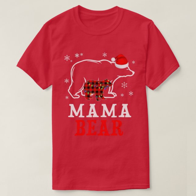 MAMMA BEAR Women Red Play-julfamiljen Pajama T Shirt (Design framsida)