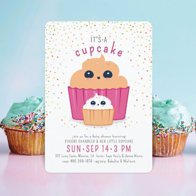 Mamma & Bebis Cupcake Baby Shower Inbjudan (Skapare uppladdad)