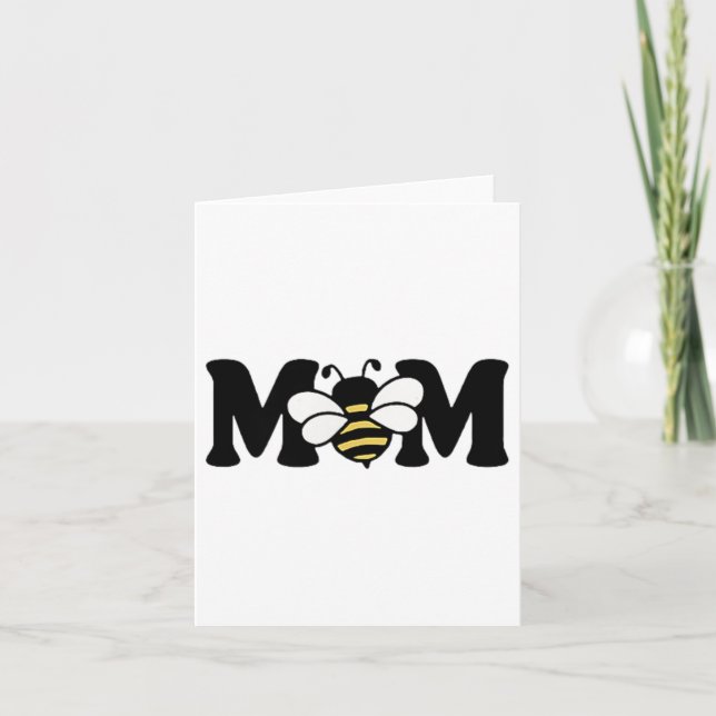 Mamma Bee Cute Biekeeping 1:a Birthday Matching Fa Kort (Framsida)
