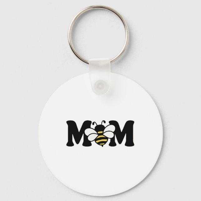 Mamma Bee Cute Biekeeping 1:a Birthday Matching Fa Nyckelring (Framsida)