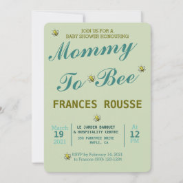 MAMMA BEE SÖT BABYFJÄRILS INVITATION INBJUDNINGAR