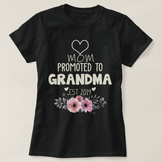 Mamma befordrad till mormor est 2019 t shirt (Design framsida)