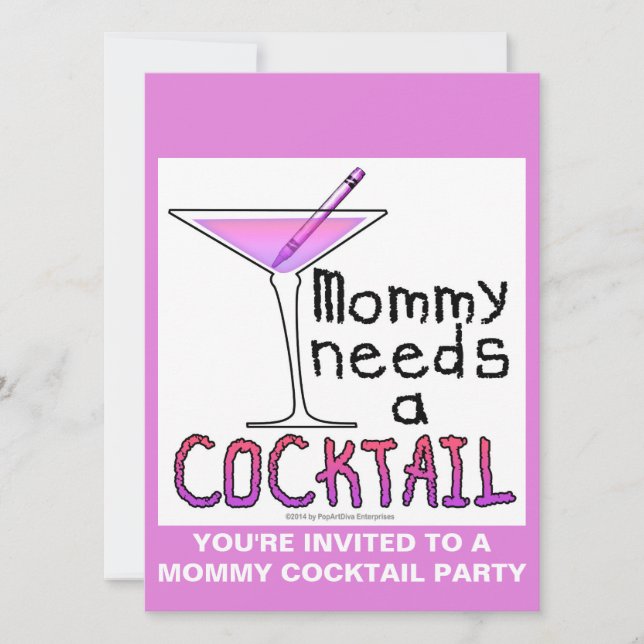Mamma behöver en COCKTAIL! Inbjudningar (Framsida)