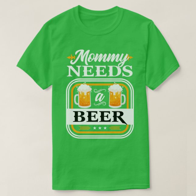 Mamma behöver en öl Brud och brudgum Dricker öl T Shirt (Design framsida)