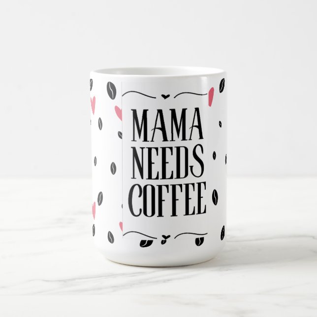 Mamma Behöver Kaffe Hjärtan & Bönor Kaffemugg (Center)