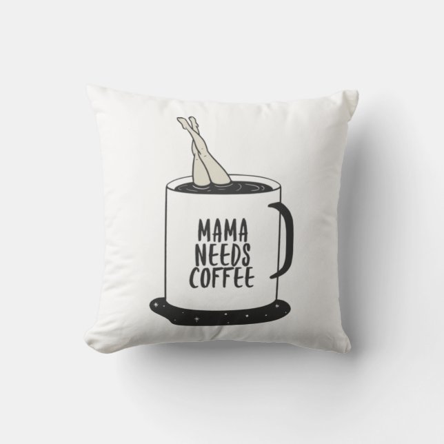 Mamma Behöver Kaffe  Kudde (Framsida)