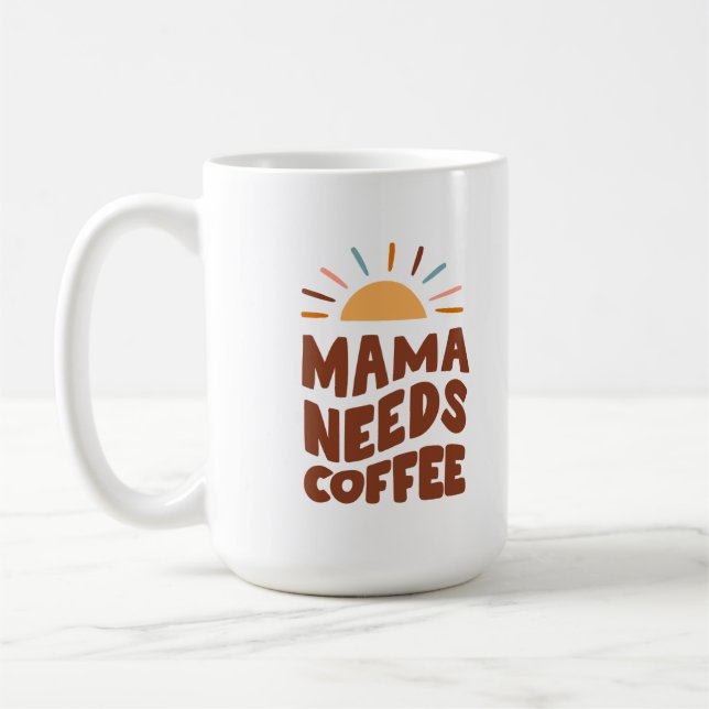 Mamma behöver kaffe Retro Mugg (Vänster)