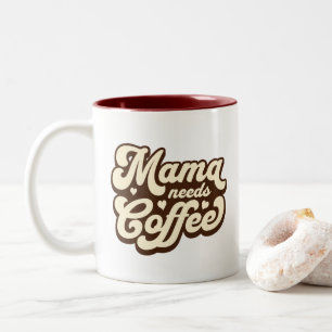 Mamma behöver kaffe – Retro Två-Tonad Mugg