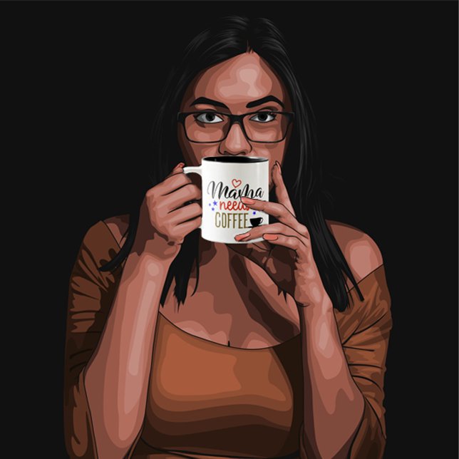 Mamma behöver kaffeanpassning Två-Tonad mugg (Skapare uppladdad)