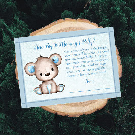 Mamma Belly Storlek Cute Brown Bear Baby Shower Ga Tilläggskort