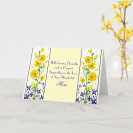 Mamma Bereavement Gula blommor Sympathy Card Kort