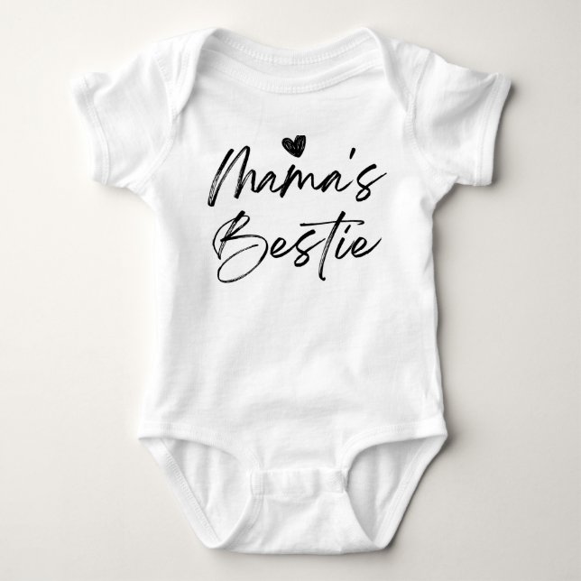 Mamma Bestie Baby Bodydräkt T Shirt (Framsida)