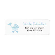 Mamma Bird Baby Carriage Blue Returetiketters