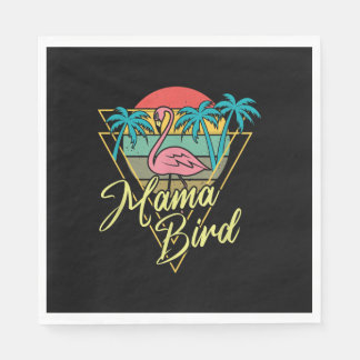 Mamma Bird Flamingo Sunset Handflatan Träd Beach 8 Pappersservett