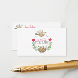 Mamma Bird som flyger över Nest Notes for Baby Sho Rådkort