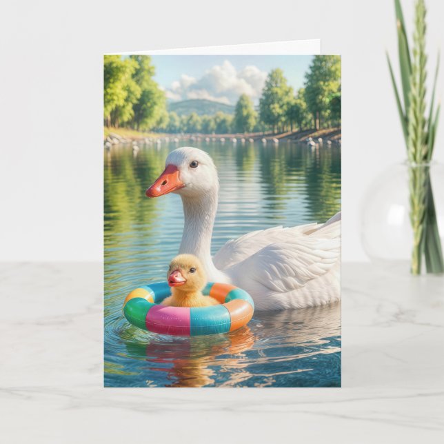 Mamma Birthday Anka och Duckling Kort (Framsida)