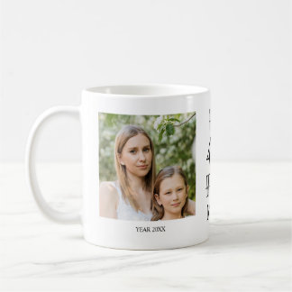 Mamma Birthday Black White 2 Photos Collage Namn Kaffemugg