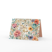 Mamma Birthday Flowers Card