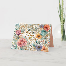 Mamma Birthday Flowers Card Tack Kort