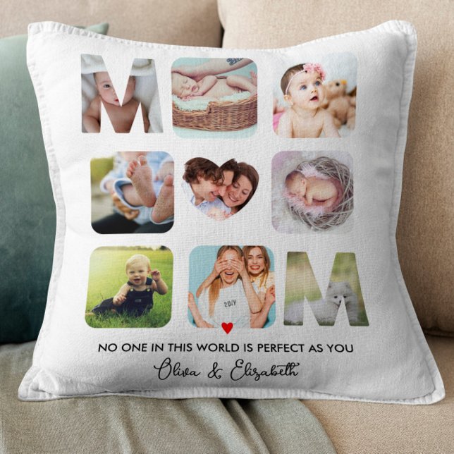 Mamma Birthday Gift Anpassningsbar Photo Collage H Kudde (Skapare uppladdad)