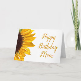 Mamma Birthday Golden Gult Solros Kort