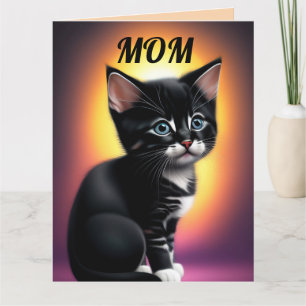 MAMMA BIRTHDAY KATTUNGE ART-hälsningskort Kort