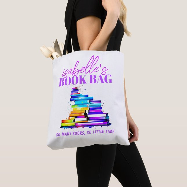 Mamma Birthday Reading Bok Älskare Personlig Tygkasse (Närbild)