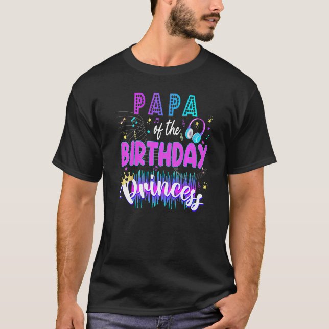 Mamma Birthday Rockstar Theme Music Party Karaoke  T Shirt (Framsida)