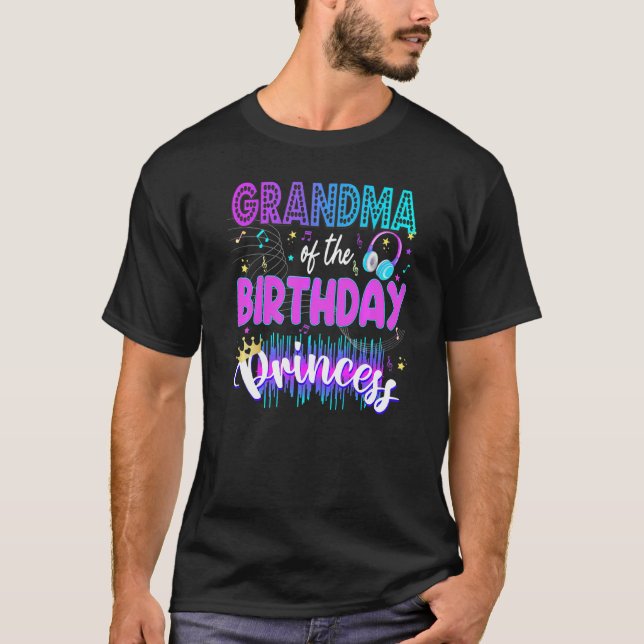 Mamma Birthday Rockstar Theme Music Party Karaoke  T Shirt (Framsida)