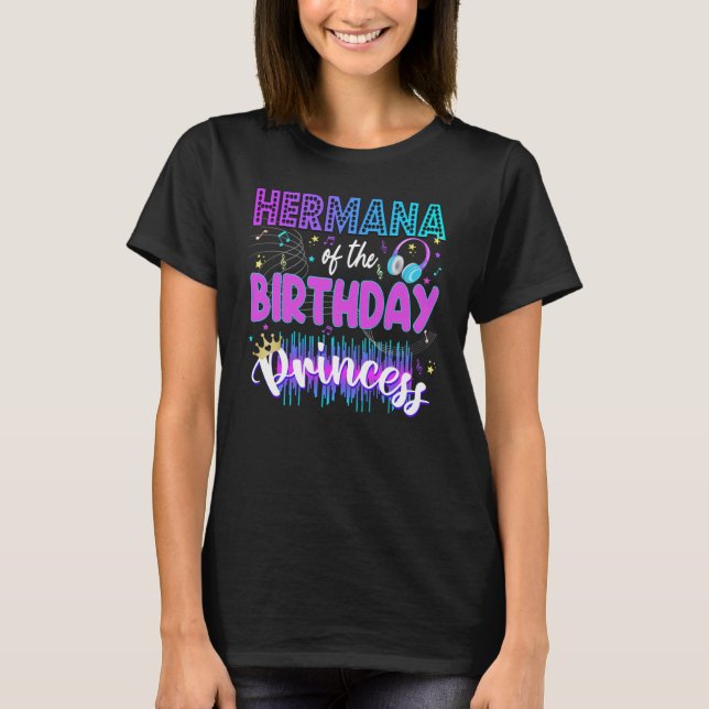Mamma Birthday Rockstar Theme Music Party Karaoke  T Shirt (Framsida)
