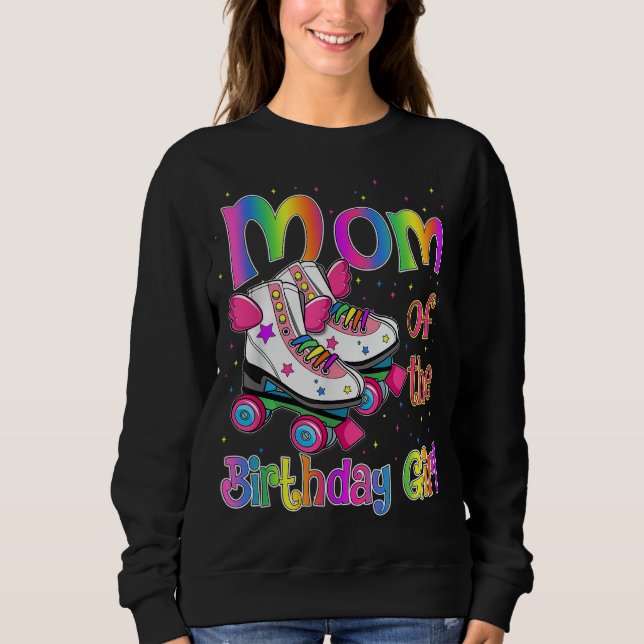 Mamma Birthday Rolling Skate Birthday-familjen Par T Shirt (Framsida)