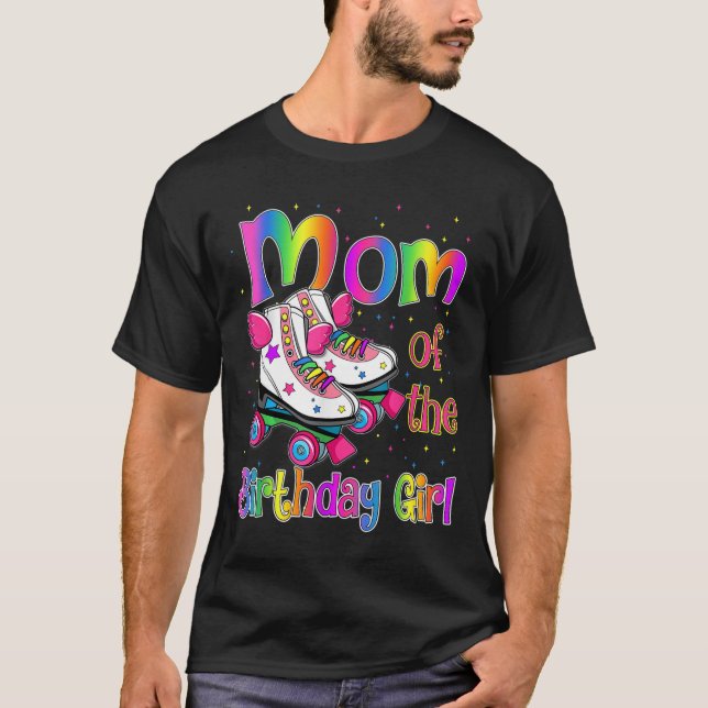 Mamma Birthday Rolling Skate Birthday-familjen Par T Shirt (Framsida)