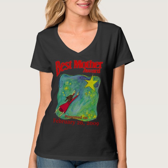 Mamma Birthday/Special Occasion Best Mor Award T-shirt (Framsida)