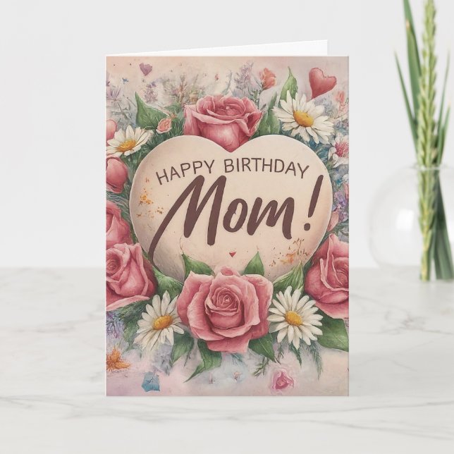 Mamma Birthday Tack Kort (Framsida)
