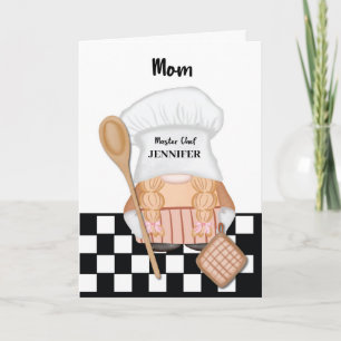 Mamma Birthday Whimsical Gnome Chef Cooking Kort