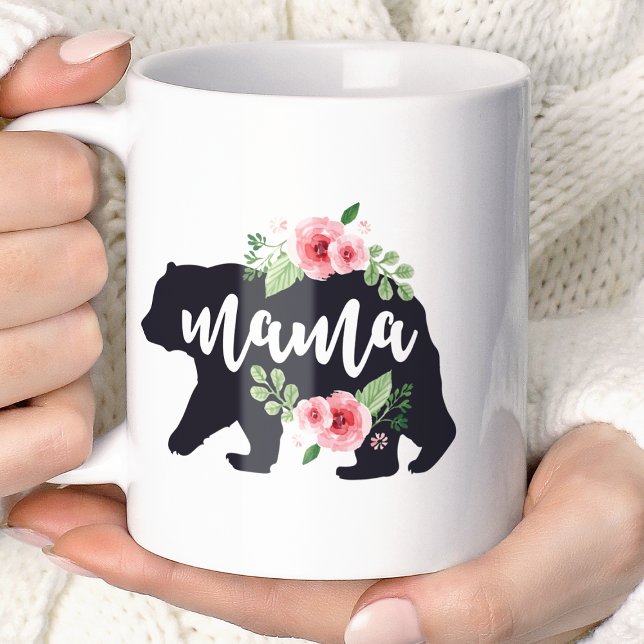 Mamma Björn Elegant Rustik Blommig Blommor Mamma Kaffemugg (Skapare uppladdad)