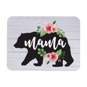 Mamma Björn Elegant Rustik Blommig Blommor Mamma Magnet