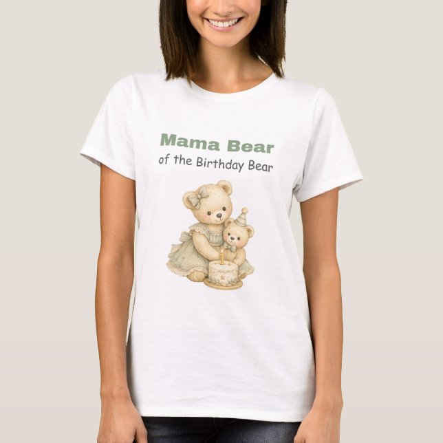 Mamma Björn Födelsedags T-Shirt (Framsida)