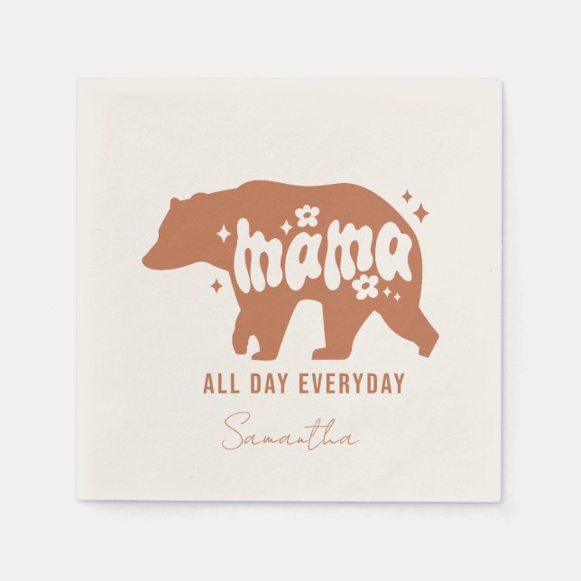 Mamma Björn - hela dagen varje dag Pappersservett (Framsidan)