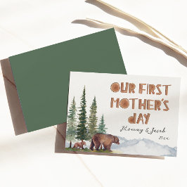 Mamma Björn & hennes unge Mors dag Kort
