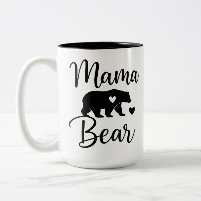 Mamma Björn Kaffemuggen | Söt Mor Present Två-Tonad Mugg (Vänster)