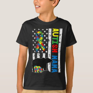 Mamma Björn Matchande Familj Autism Medvetenhet Gå T Shirt