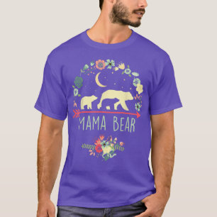 Mamma Björn med 2 Unge Blommigt Mors dag T Shirt