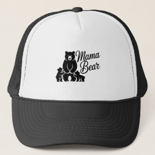Mamma Björn med Ungar Söt Björn Familj Keps